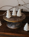 Set of 6 White Stoneware Trees