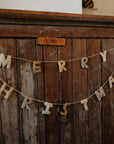 Merry Christmas Felted Wool Garland Banner