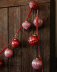 72" Long Pink and Red Mercury Glass Garland
