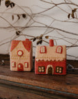 Felted Ginger Bread House Ornaments