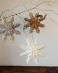 Folded Paper Snowflake Ornaments